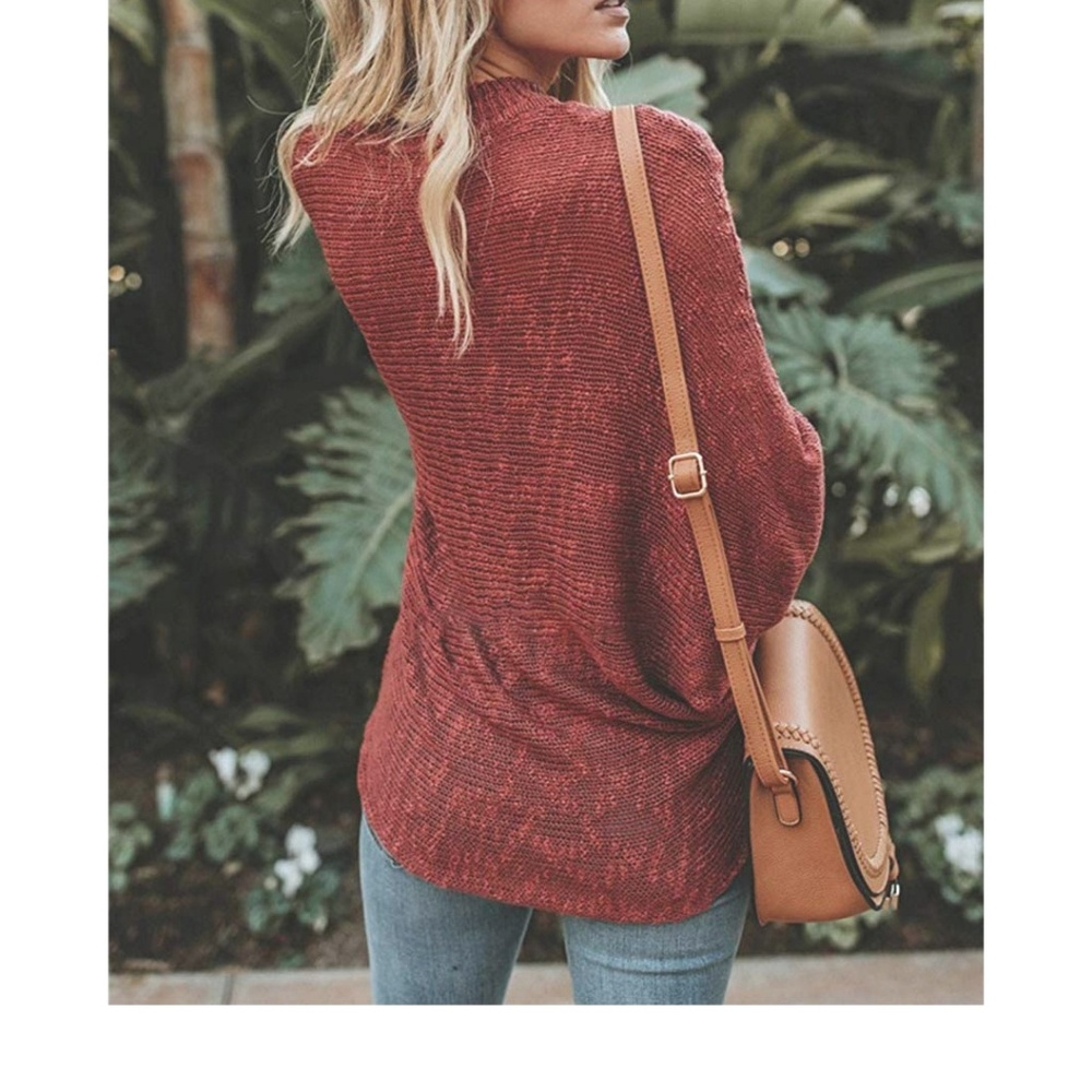 ETHEL Rusty Red Choker Neck Sweater - Picture 3 of 5